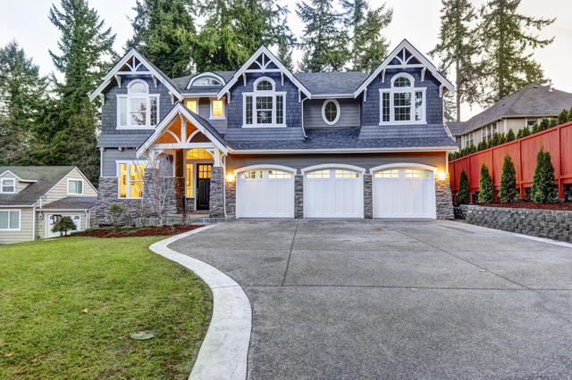 This is a picture of a new concrete driveway.