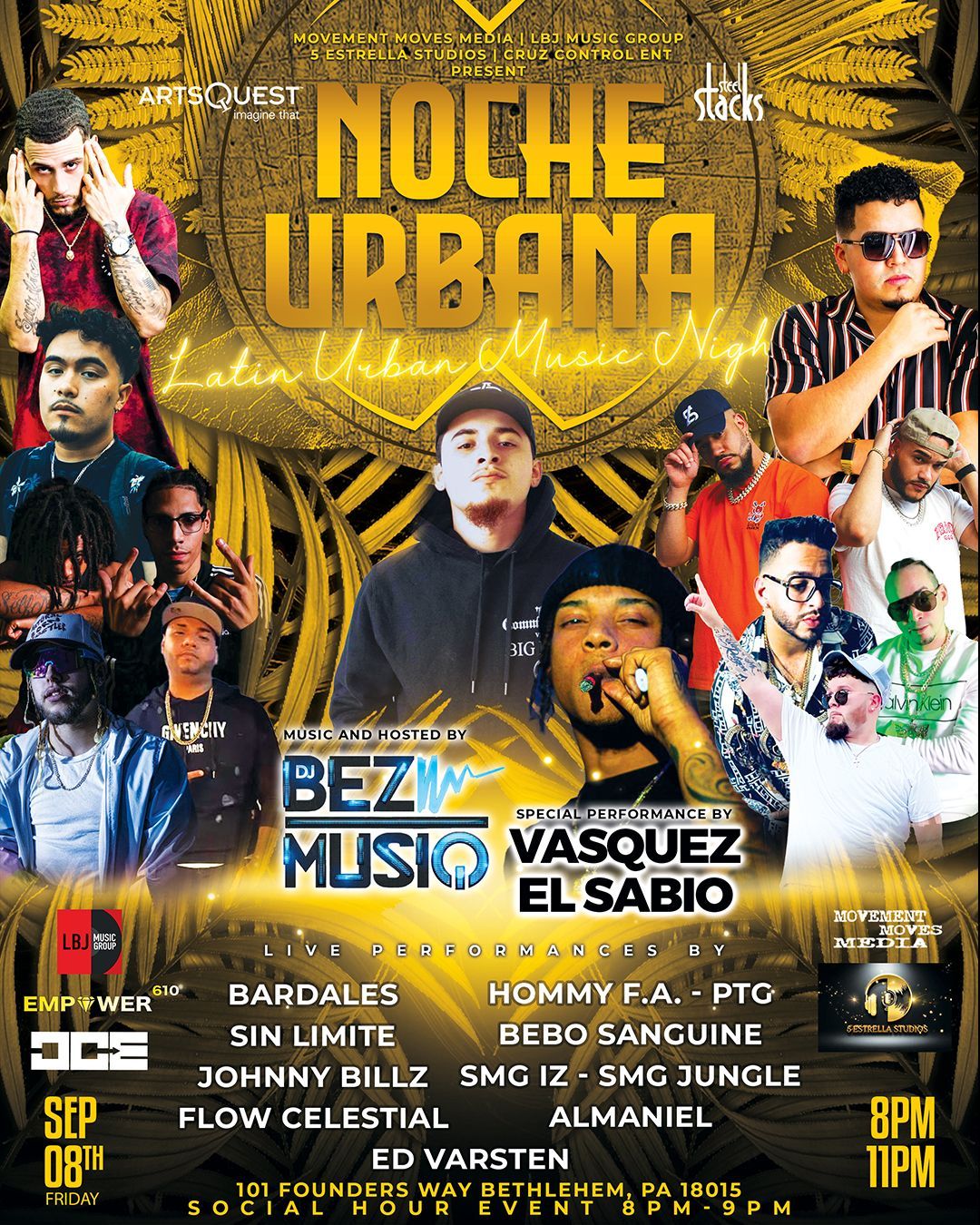 A poster for a concert called noche urbana