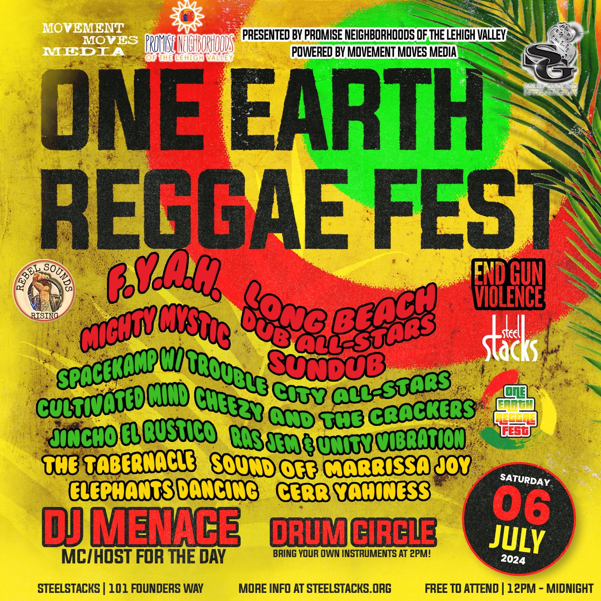 A poster for the one earth reggae fest on july 6th