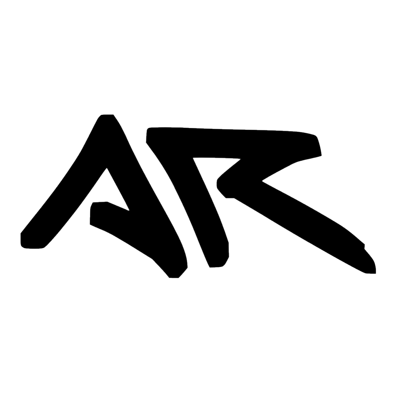 A black and white logo for a company called ar