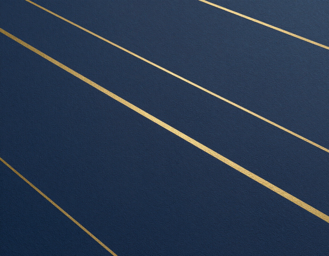 Dark blue background with thin diagonal gold lines crossing it