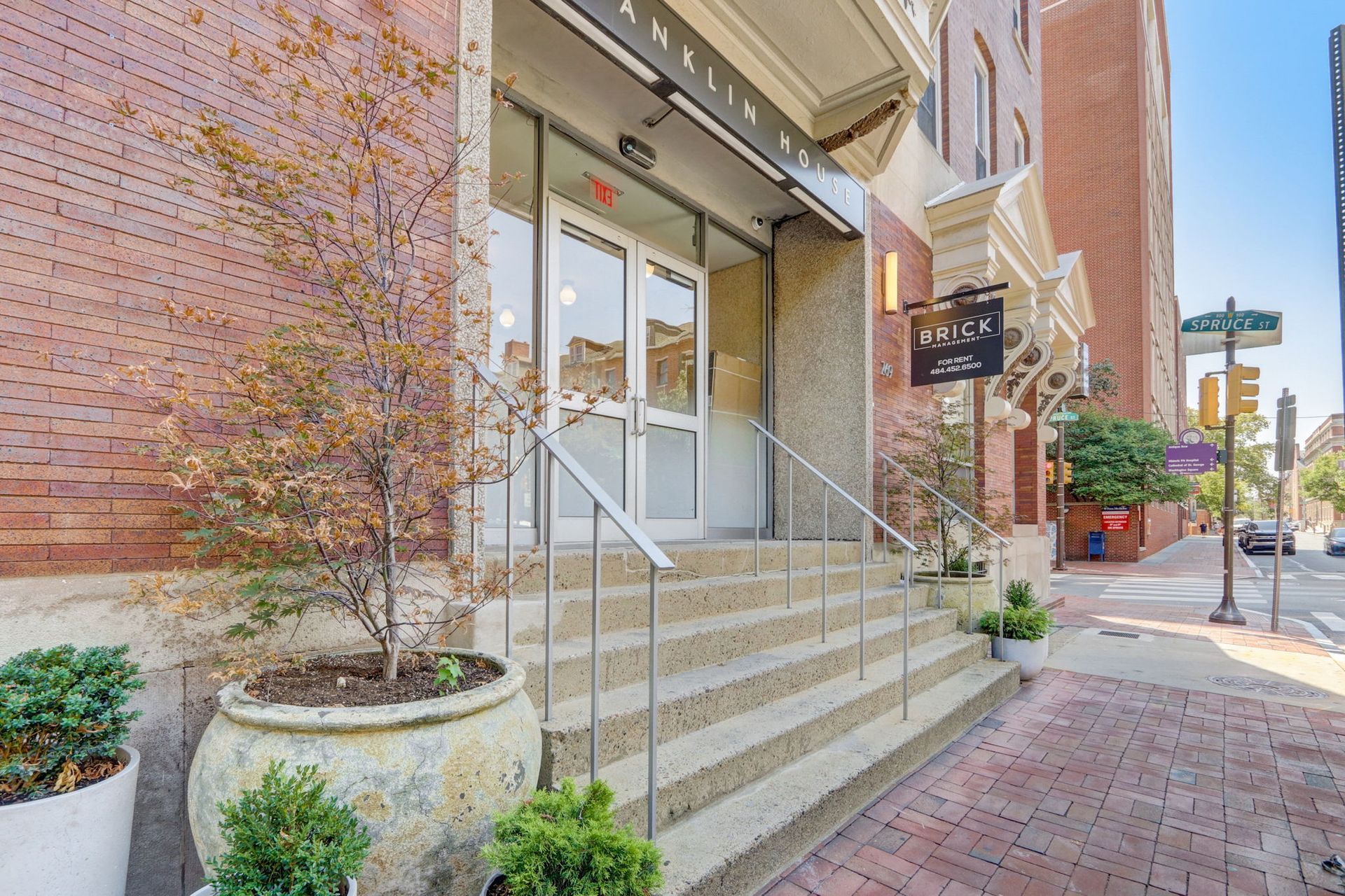 Photo of steps leading up to the entrance of a building