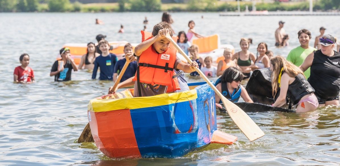 Cardboard boat races cold lake aqua days