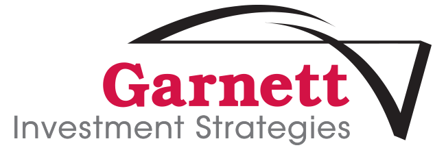 The logo for garnett investment strategies is red and black.