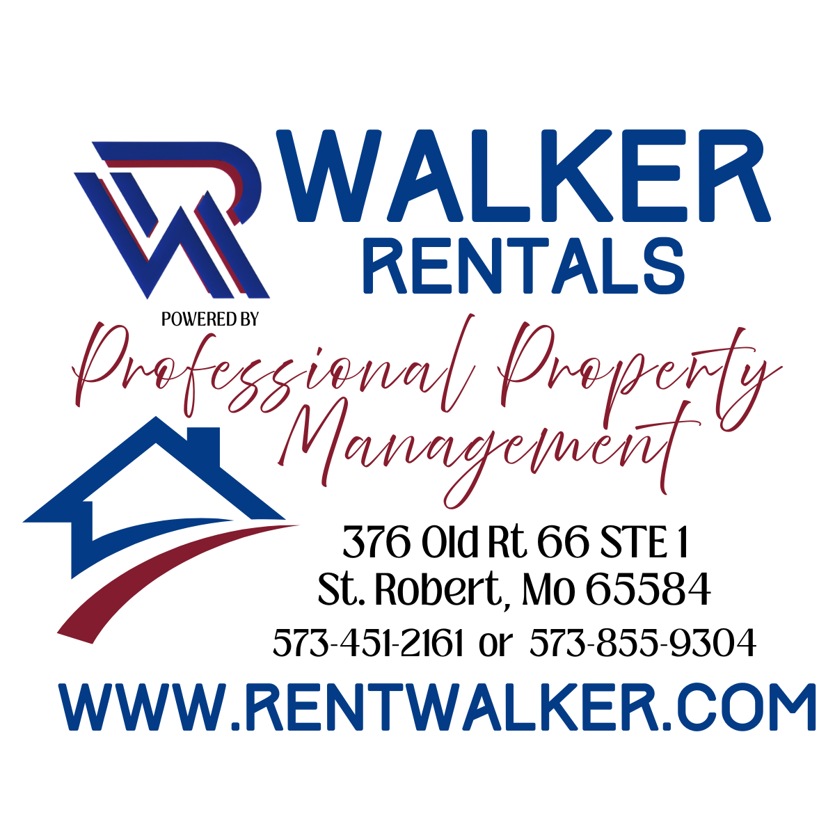 Walker Real Estate Rentals Logo - header, go to homepage