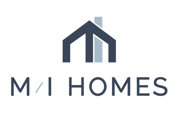 M/I Homes logo: Blue house icon above text 
