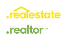A yellow and green logo for real estate and realtor