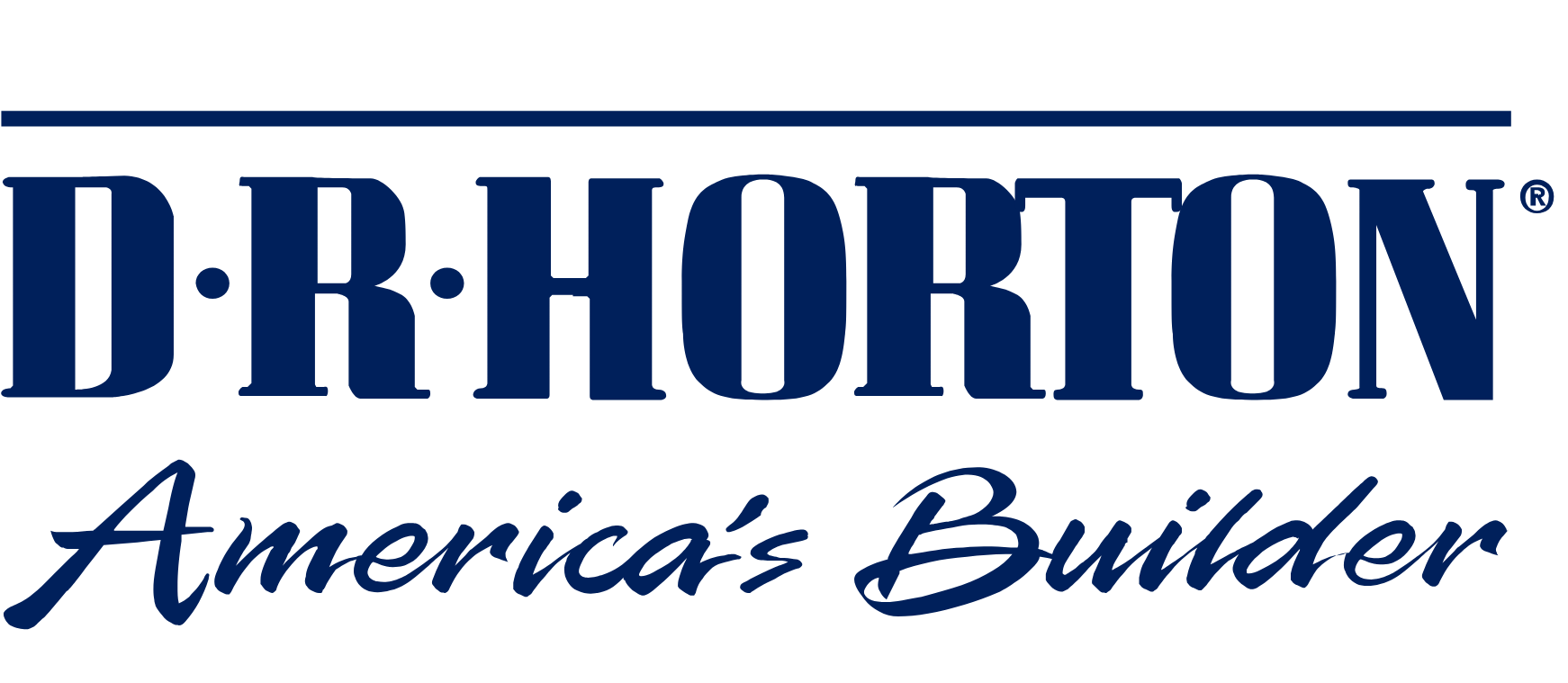 D.R. Horton logo: navy text on white with the phrase 