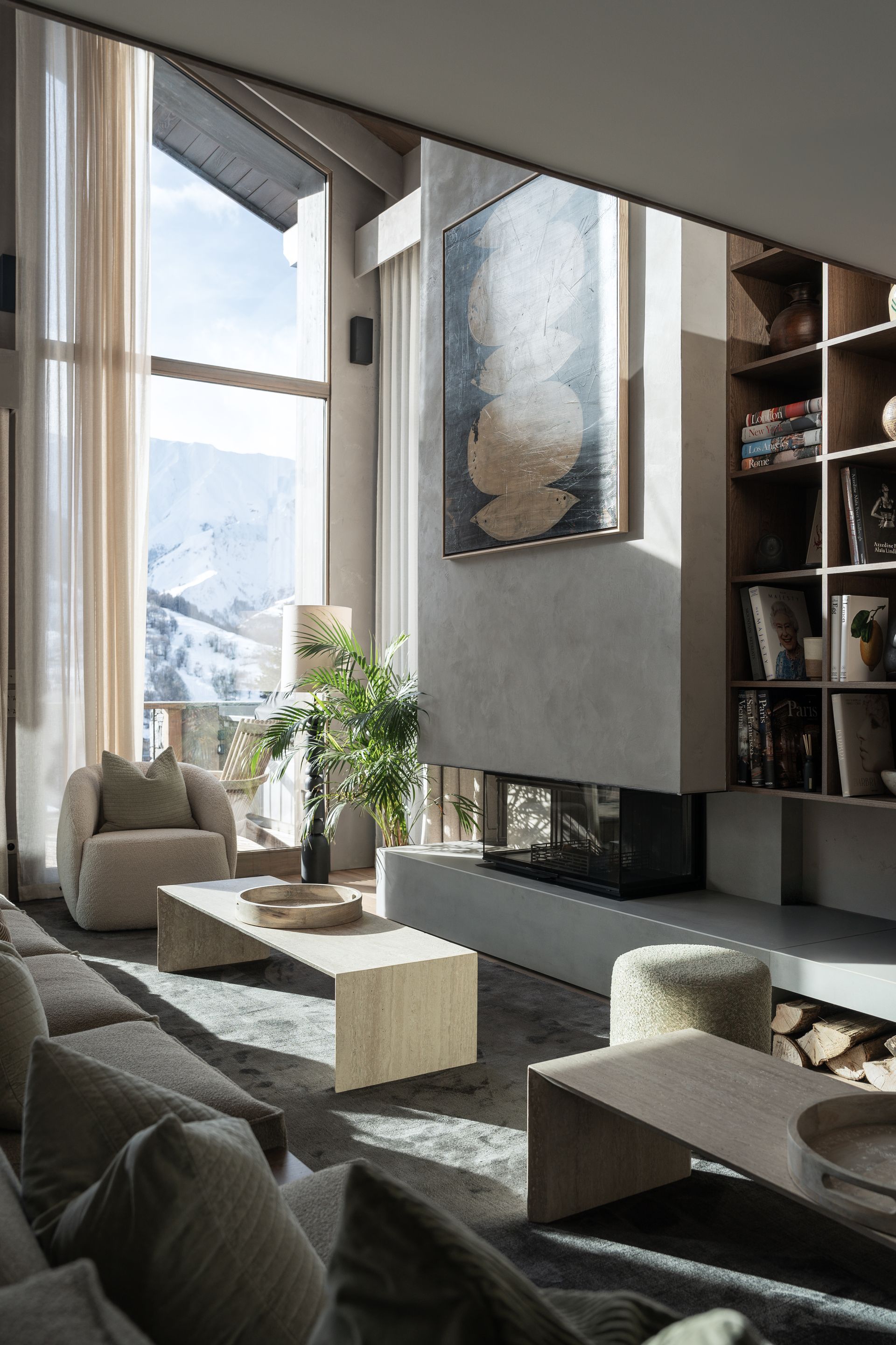  Chalet EscapadeA living room filled with furniture and a fireplace.