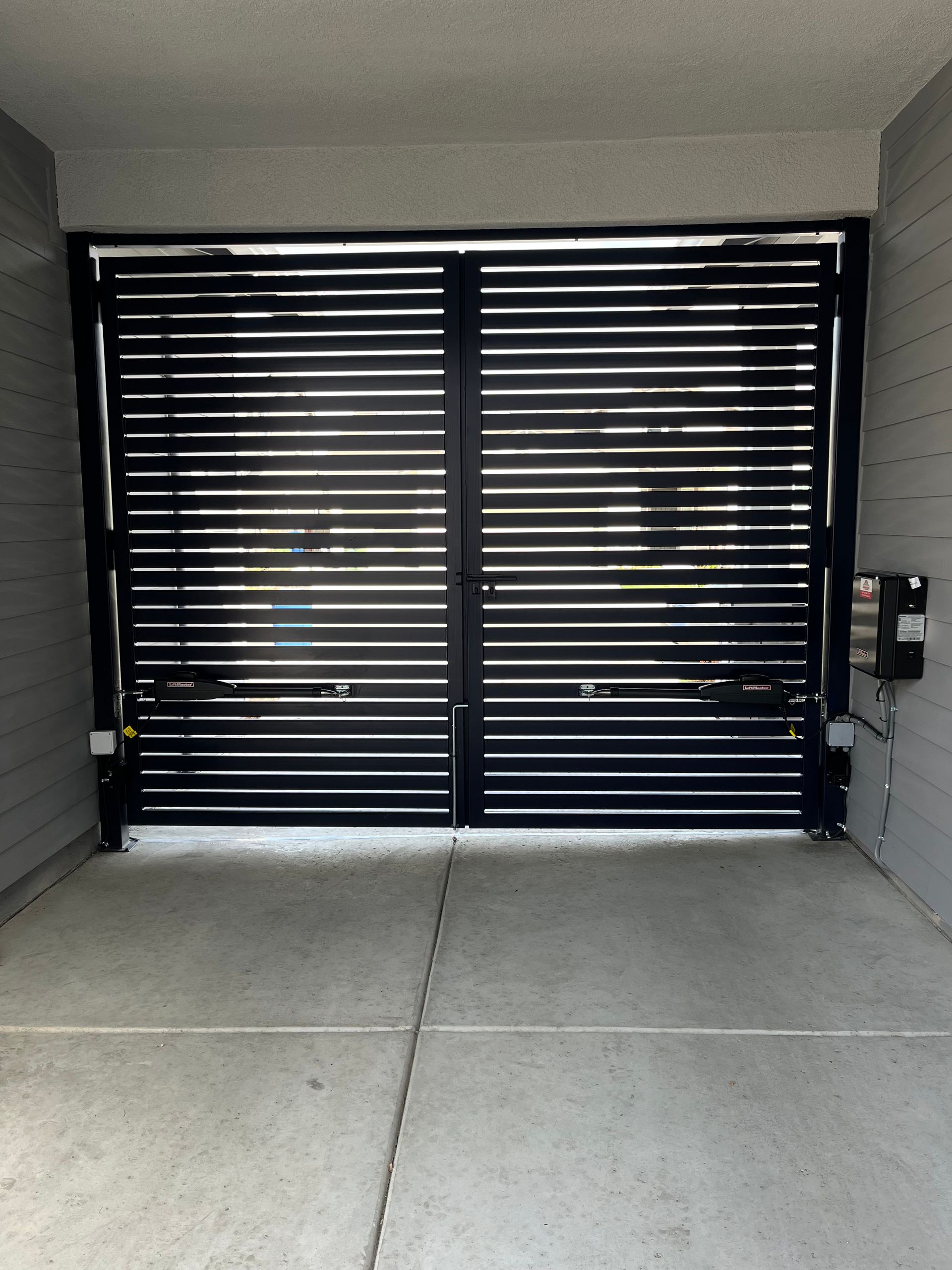 Custom gate installation with automatic opener