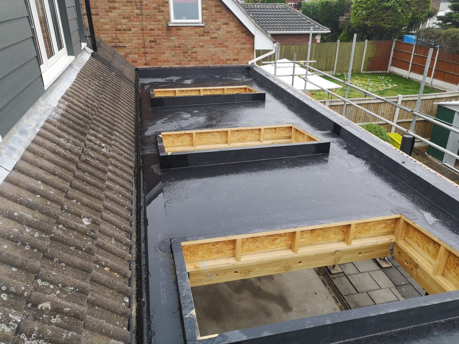 a roof with a hole in the middle of it