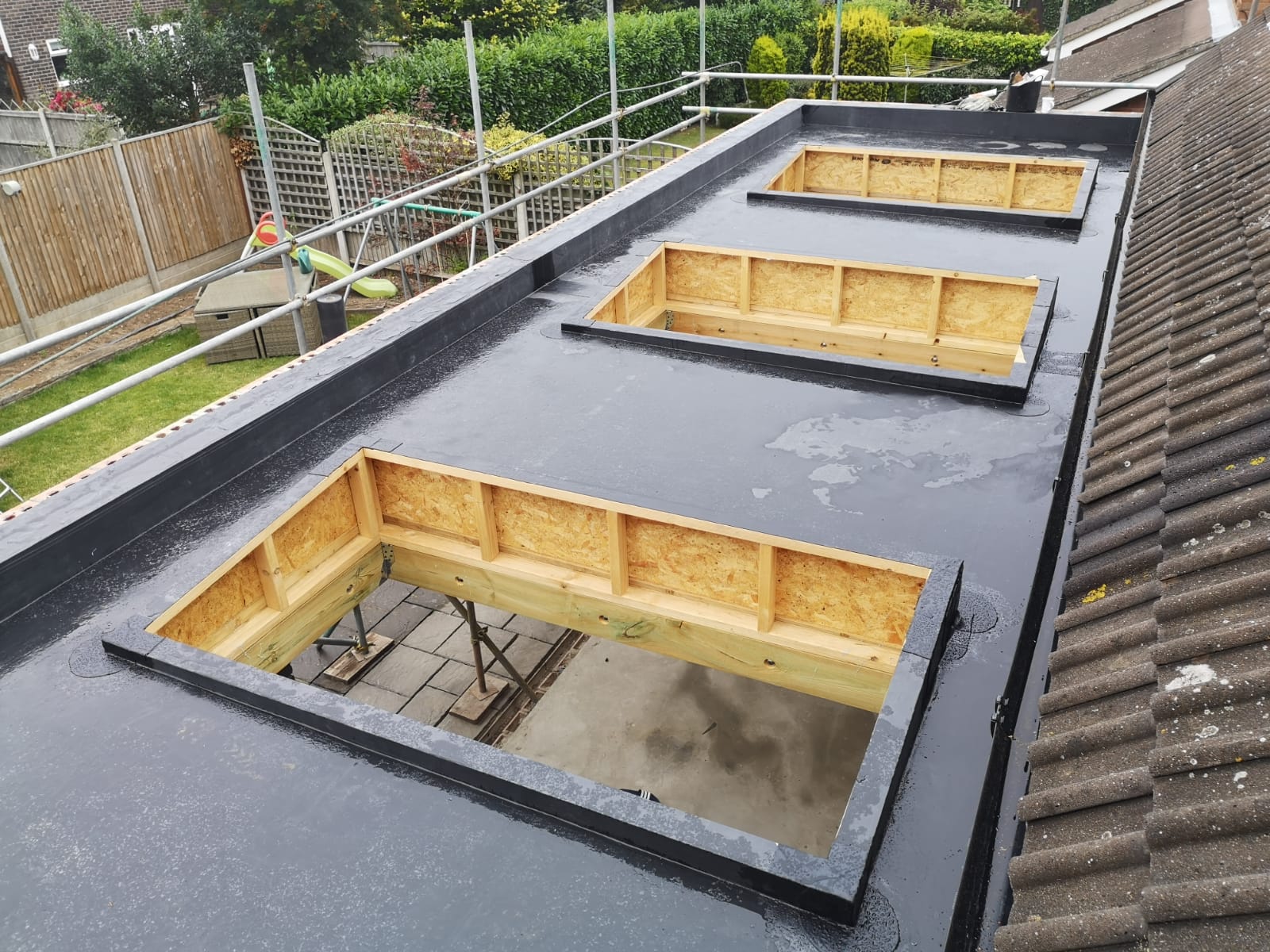 a roof with a hole in the middle of it