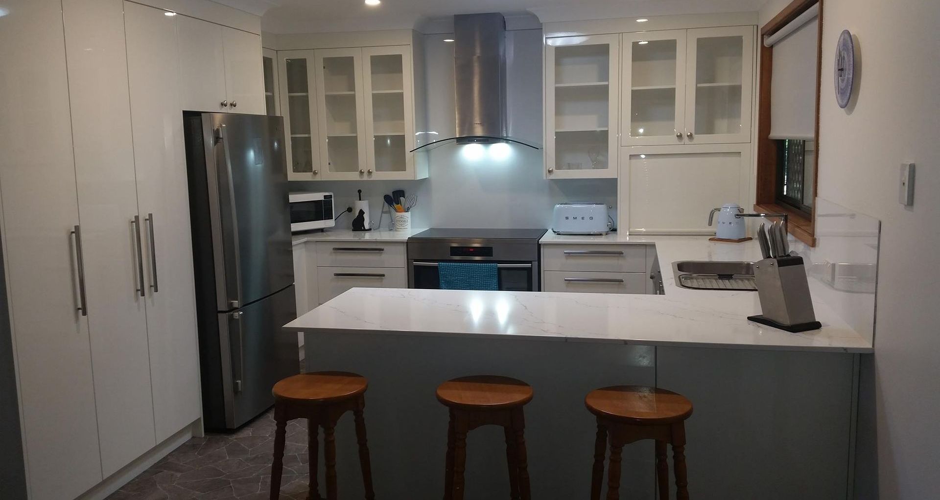 White And Black Cabinets  — Custom Kitchen Cabinets in Nambucca Heads, NSW