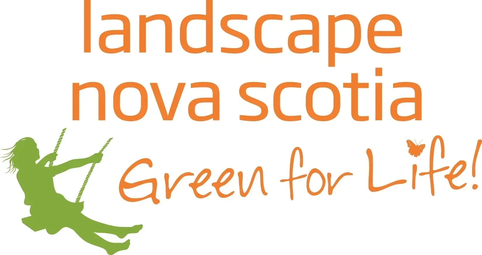 a logo for landscape nova scotia green for life