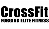 The logo for crossfit forging elite fitness is black and white.
