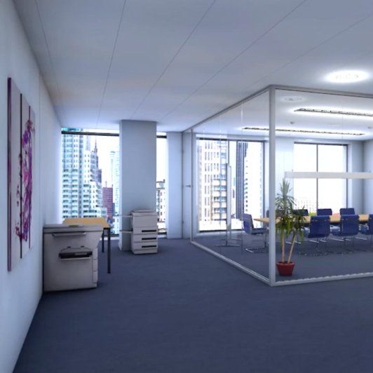indoor 3d animatie kantoorruimte
