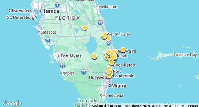 A map of homes sold by Trish Gifford