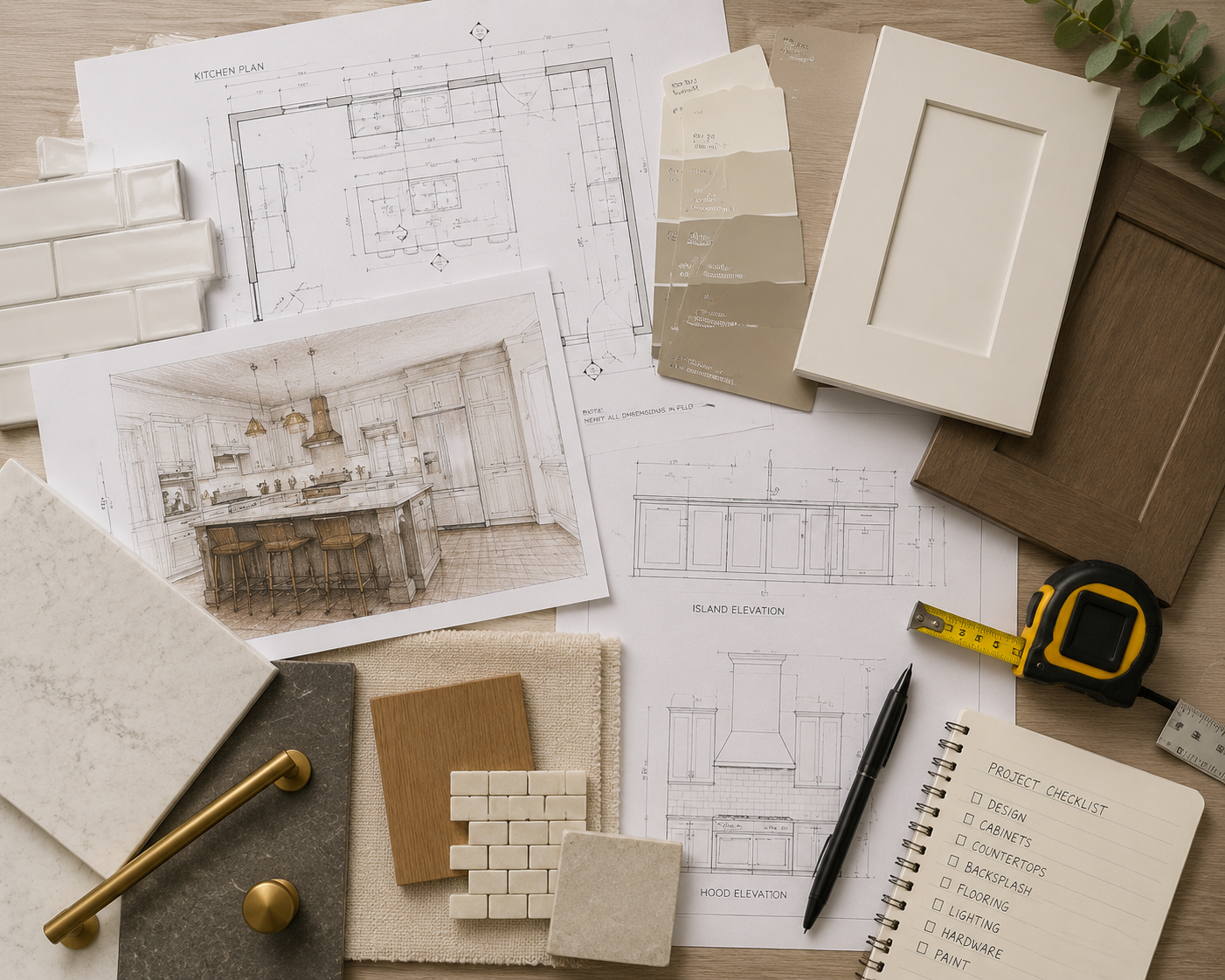 Renovation and Design Contractor kitchen planning materials