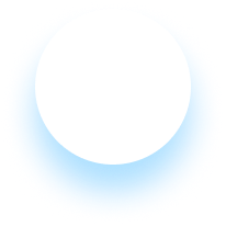 White circle with a blurred orange glow beneath it.