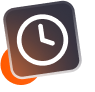 Shopping bag icon in white on a black and yellow gradient square.