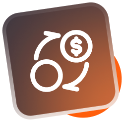 Brown square with white warning triangle and exclamation point.