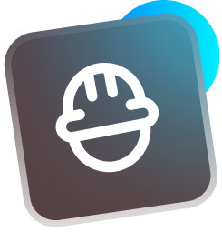 Brown square with white warning triangle and exclamation point.