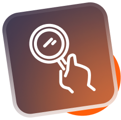 Brown square with white warning triangle and exclamation point.