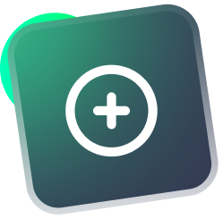 Crosshair icon on a green, rounded square.