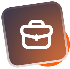 Brown square with white warning triangle and exclamation point.