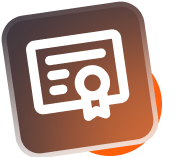 White award icon on a brown and orange square.