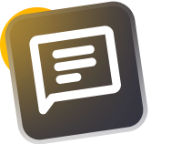 Shopping bag icon in white on a black and yellow gradient square.