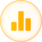 Yellow bar graph icon within a pale yellow circle.