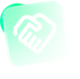 Handshake icon, green gradient, suggesting partnership or agreement.