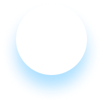 White circle with a blurred orange glow beneath it.