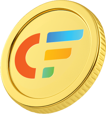 Gold coin with the letters