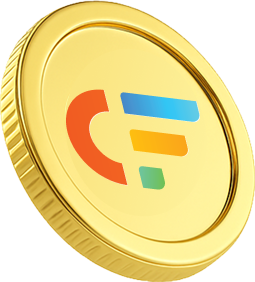 Gold coin with the letters