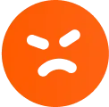Angry orange face.