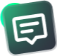 Green chat bubble icon with white text lines.