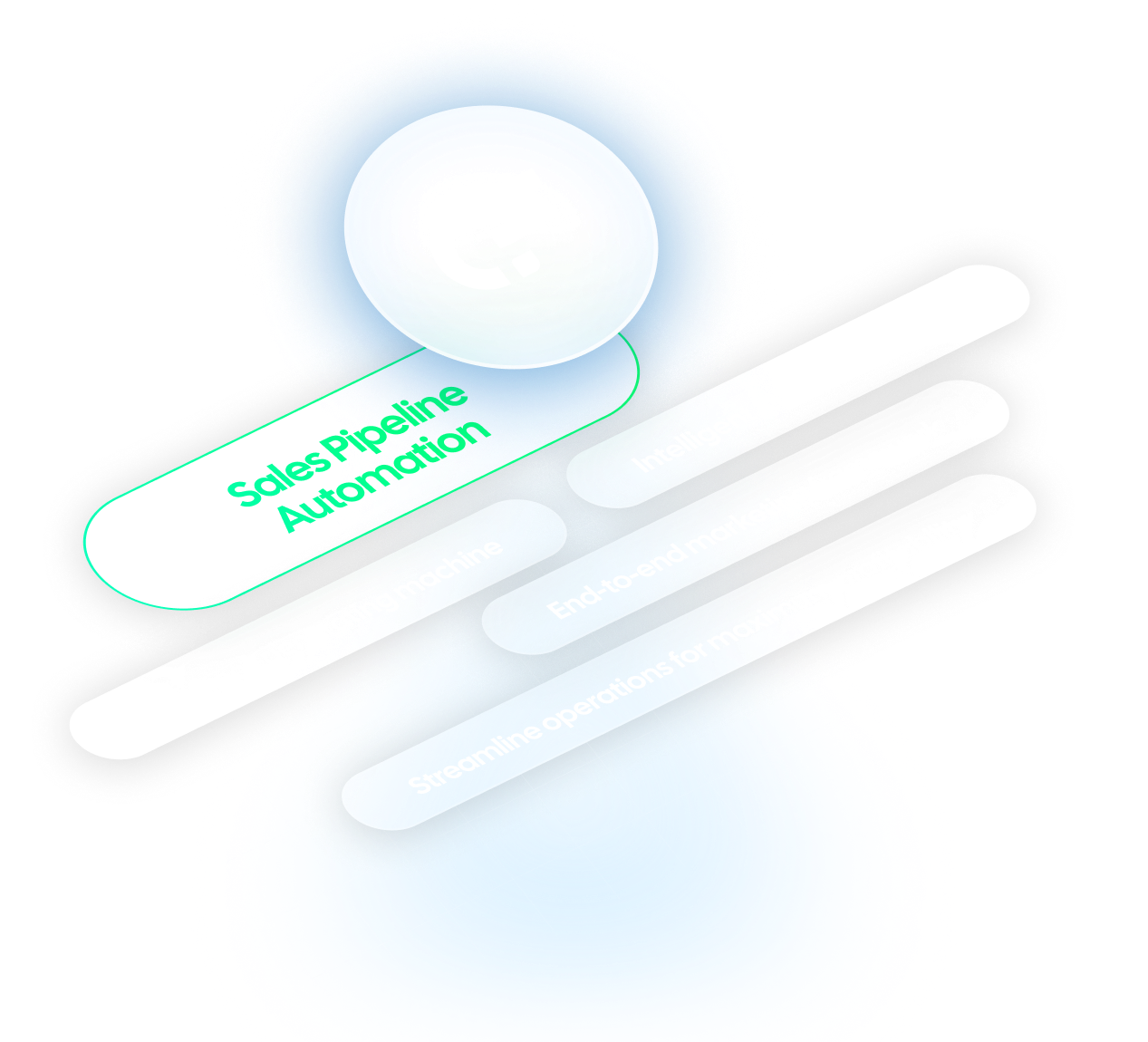 Network diagram with a gear icon at the center, connecting social media icons via blue lines.