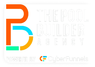 The logo for the pool builder agency is made by cyber funnels.