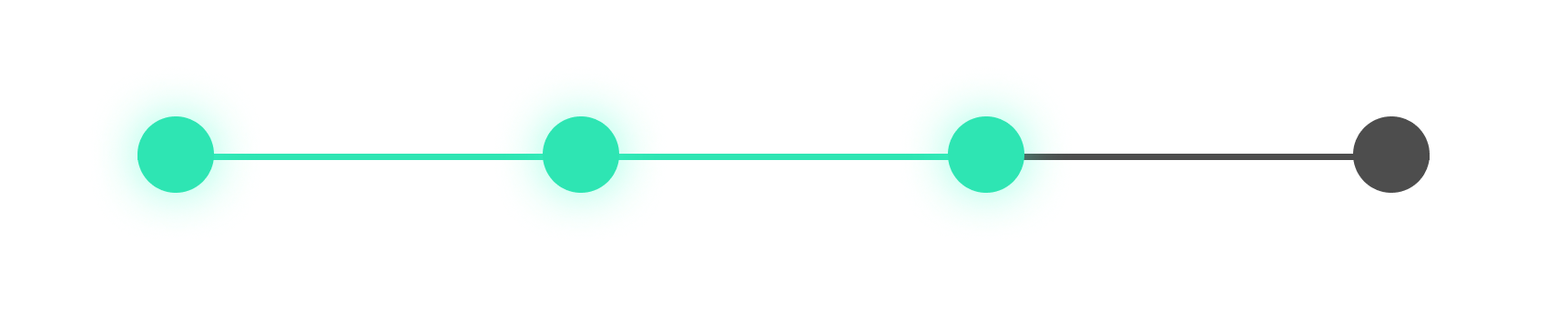 Progress indicator: first step highlighted in green, three inactive steps.
