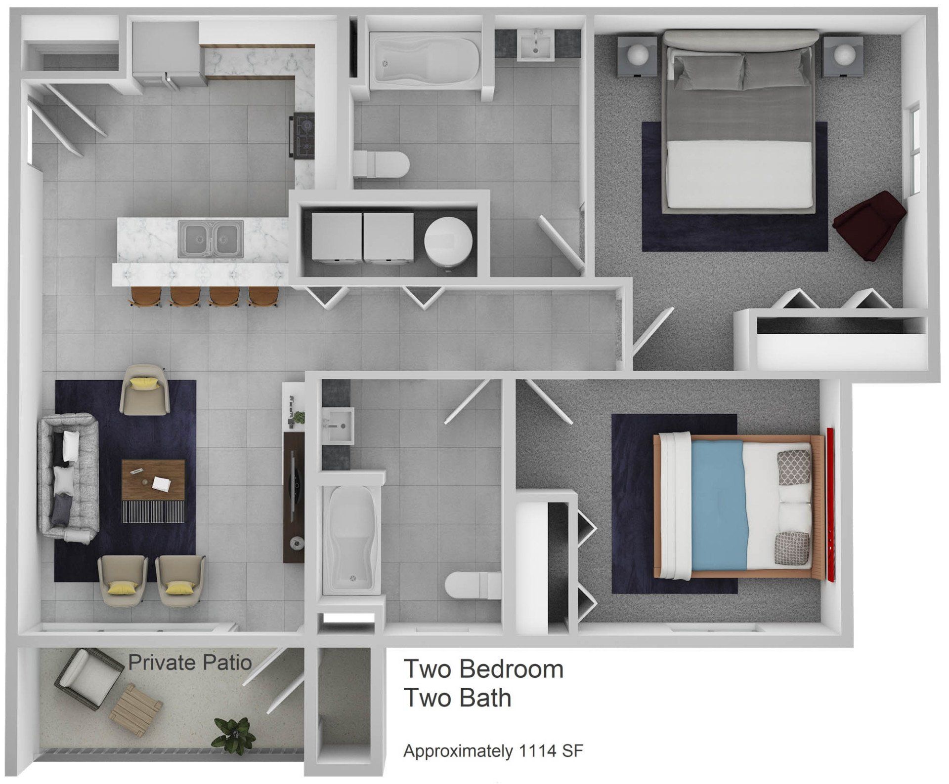 Two Bedroom Floor Plan | Carnahan Glen