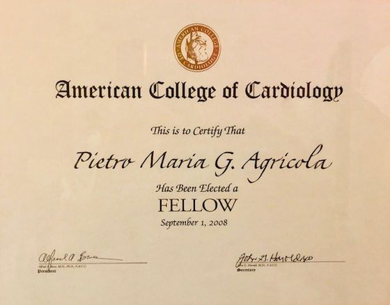 Fellowship conferita dall'American College of Cardiology