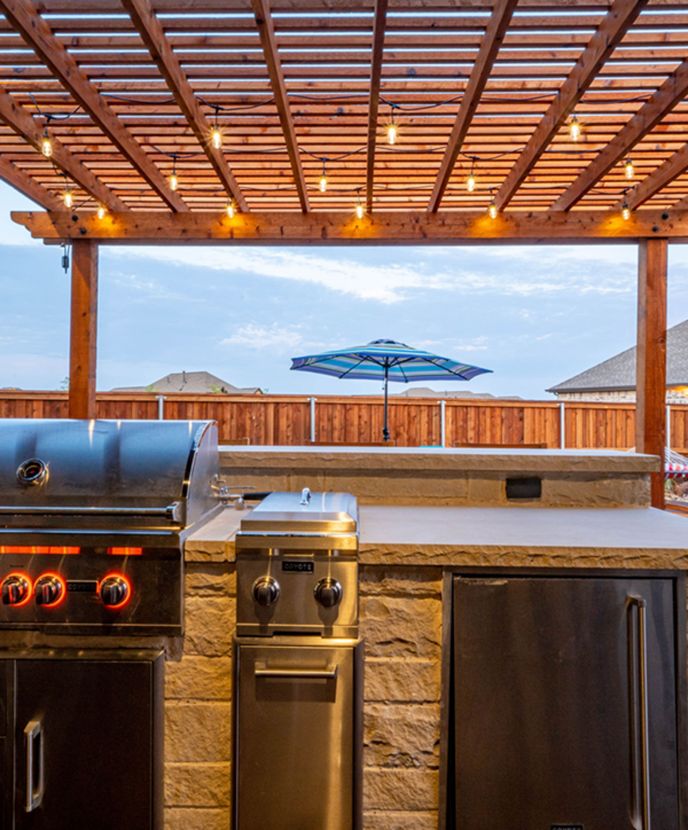 Remodeled backyard kitchen