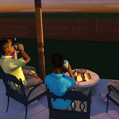 Digital remodel with campfire