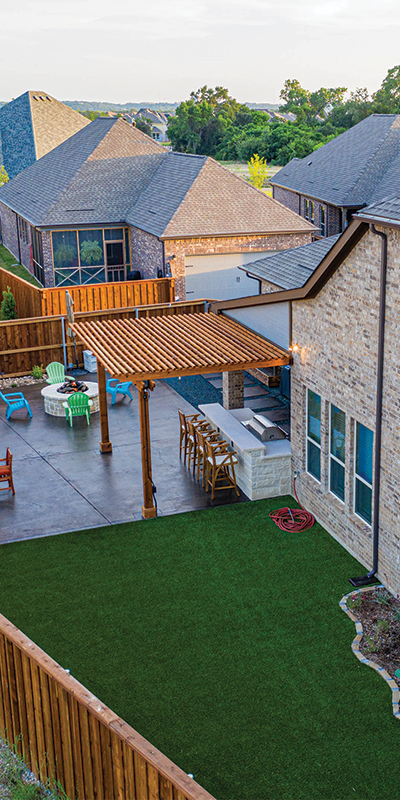 Entertainment area aerial view