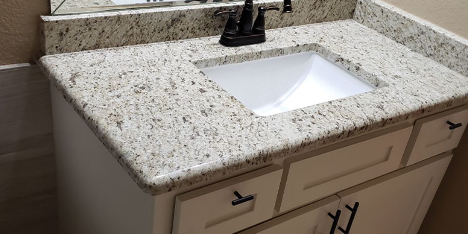 Bathroom stone countertop remodel