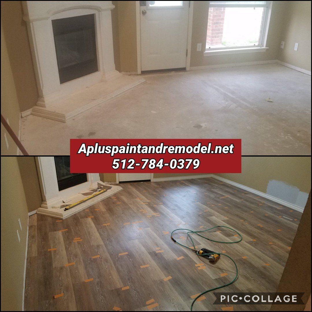 before/after new wood floor