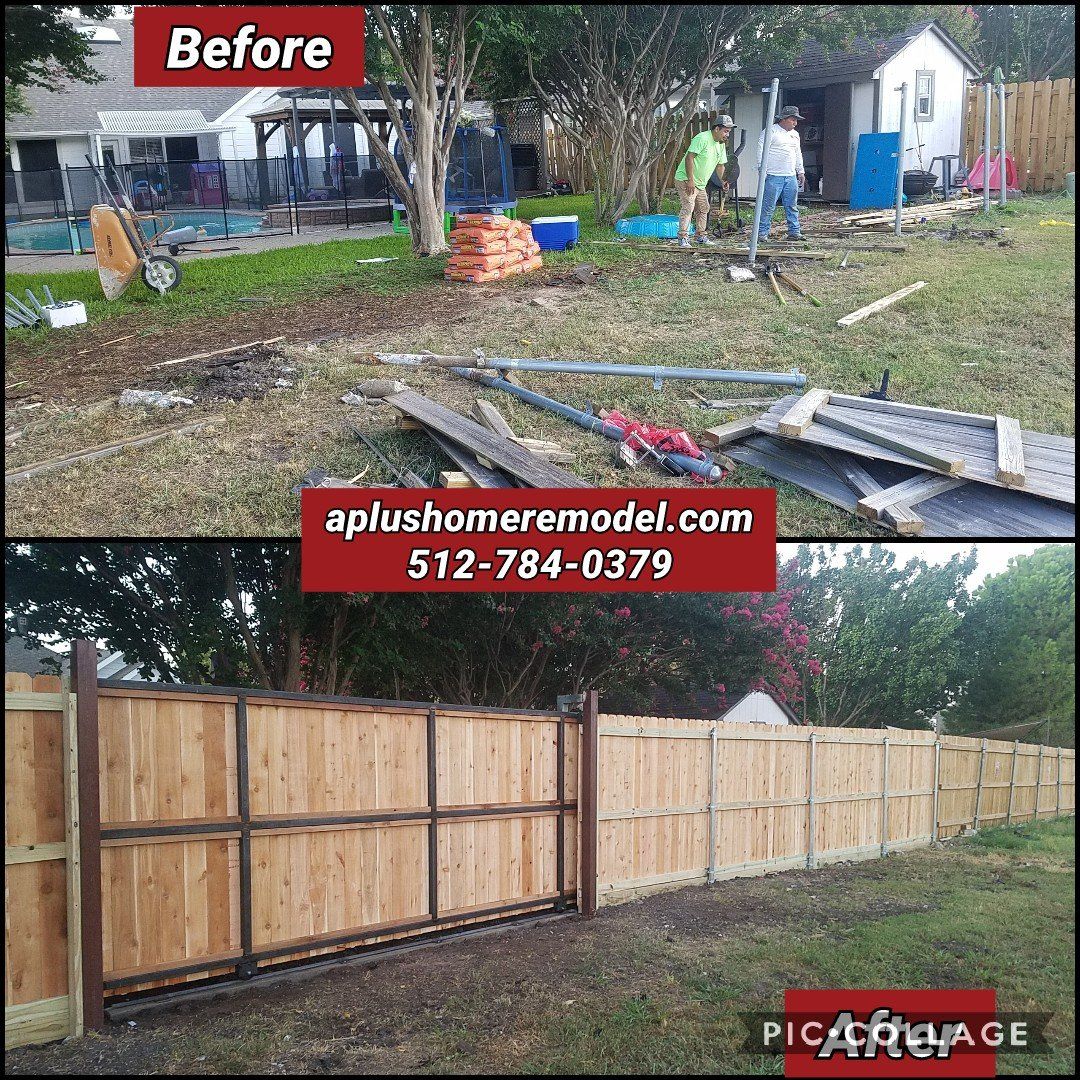 before/after wood fence and gate
