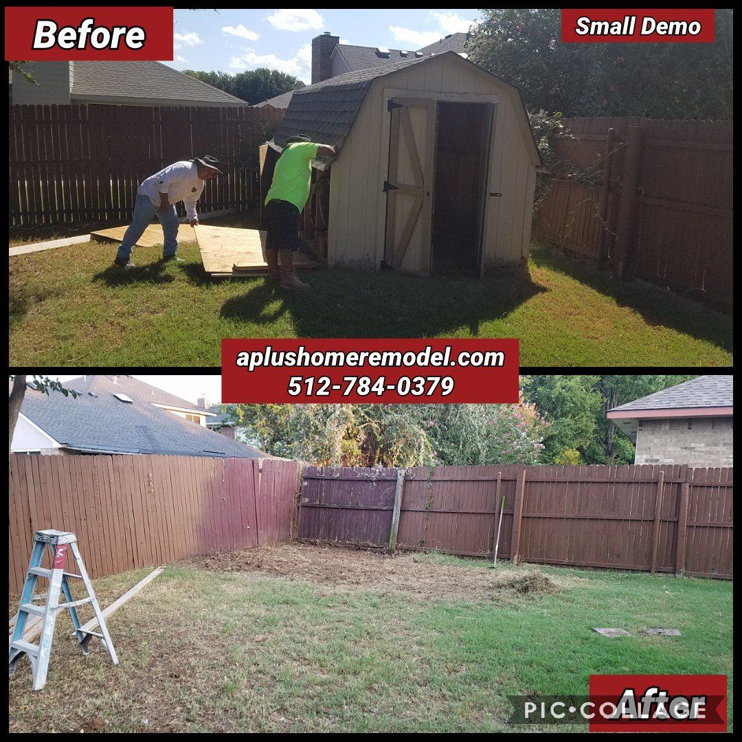 Before/after shed removal